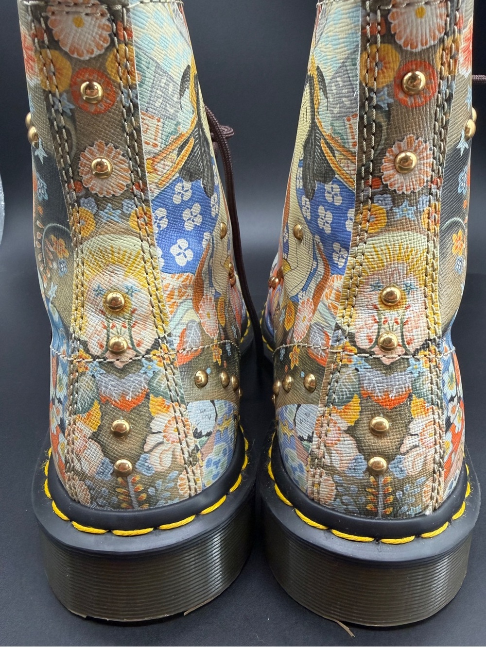 Dr. Martens 1460 Pascal Eastern Art Leather Studded Boots Size 9 - Picture 7 of 7